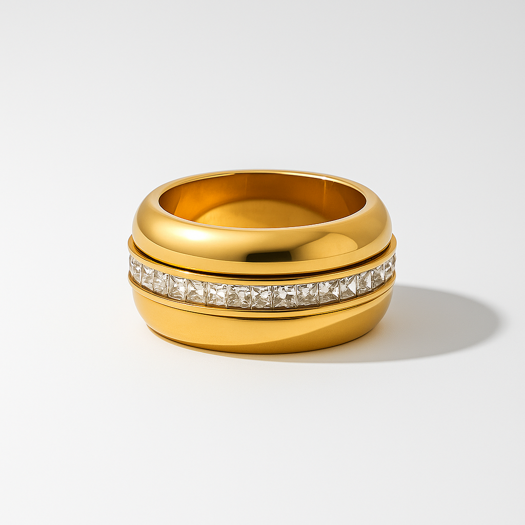 Chunky Pavé Rotating Ring