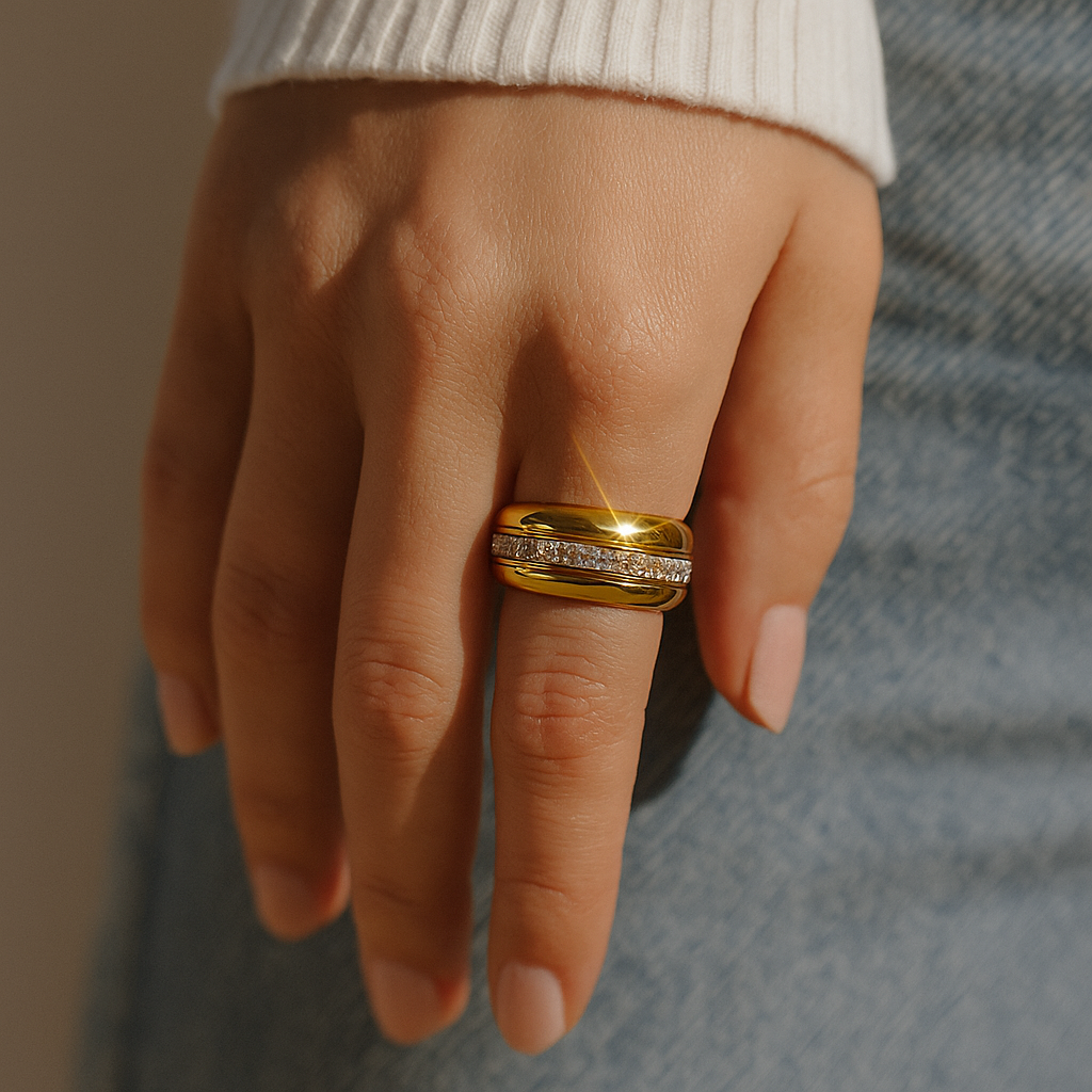 Chunky Pavé Rotating Ring