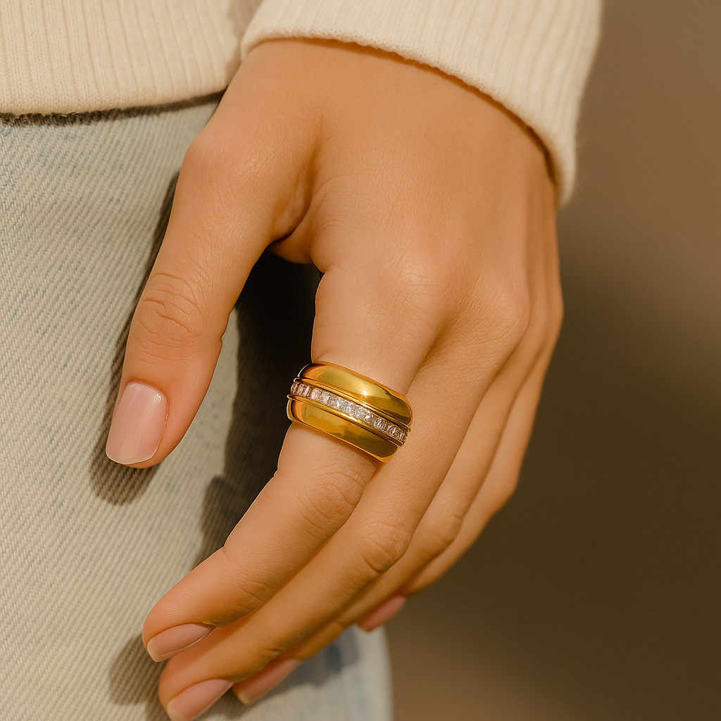 Chunky Pavé Rotating Ring