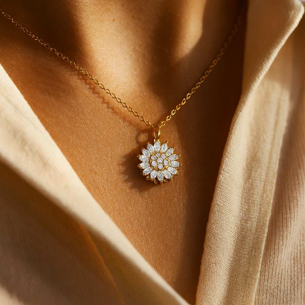 Sunflower Spinner Necklace