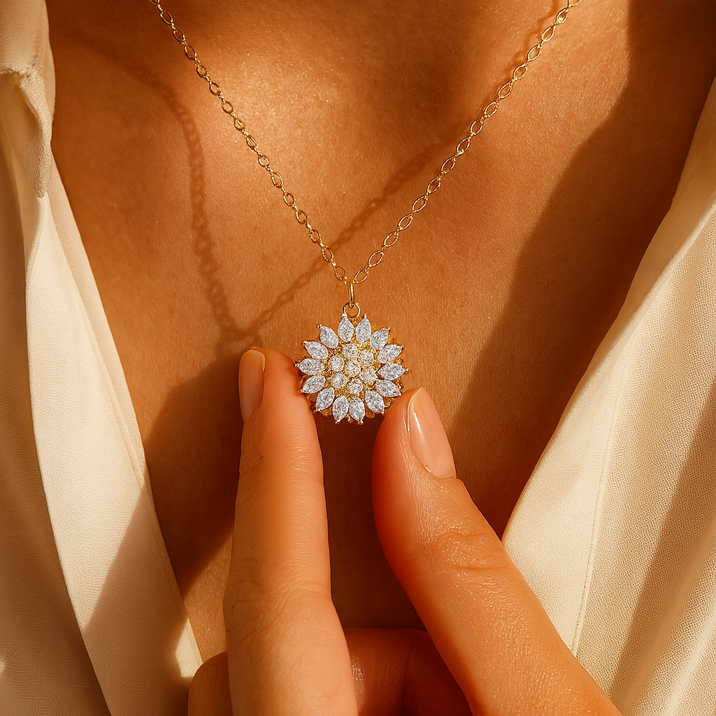 Sunflower Spinner Necklace
