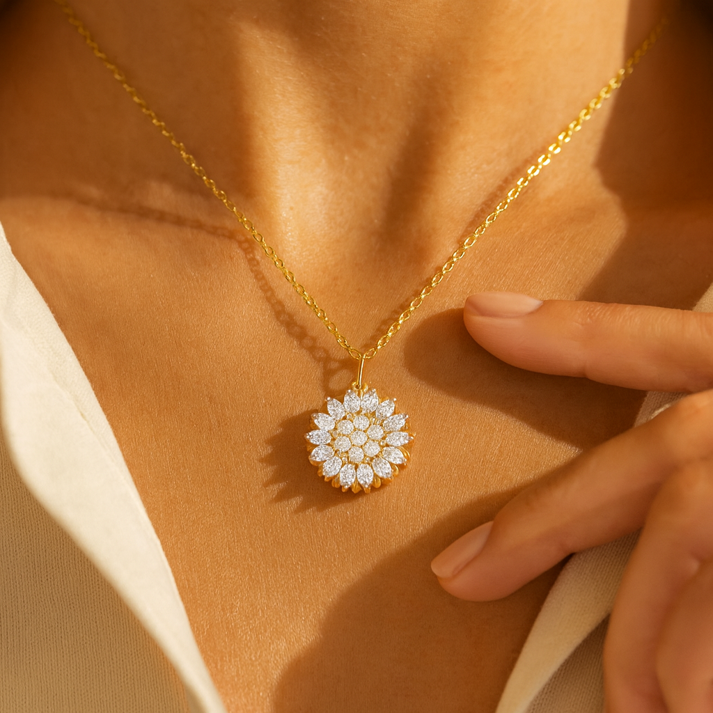 Sunflower Spinner Necklace